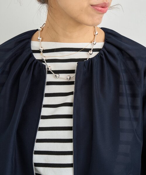 IENA（イエナ）の「《WEB限定/追加》シアーノーカラーブルゾン（その他アウター・レディース・ベージュ/ネイビー・FREE）」の10枚目の写真