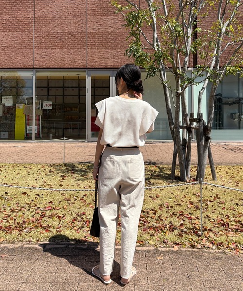 ISOOK（アイスー）の「【ISOOK / アイスー】ラッフルショルダーワッフルT / ラッフルスリーブ フレアスリーブ プルオーバー ブラウス Tシャツ ワッフル生地 サーマル 半袖 夏服 夏トップス 春服 春トップス ZOZOTOWN限定（Tシャツ/カットソー・レディース・ホワイト/アイボリー/ブラック・FREE）」の19枚目の写真