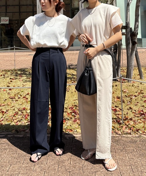 ISOOK（アイスー）の「【ISOOK / アイスー】ラッフルショルダーワッフルT / ラッフルスリーブ フレアスリーブ プルオーバー ブラウス Tシャツ ワッフル生地 サーマル 半袖 夏服 夏トップス 春服 春トップス ZOZOTOWN限定（Tシャツ/カットソー・レディース・ホワイト/アイボリー/ブラック・FREE）」の21枚目の写真