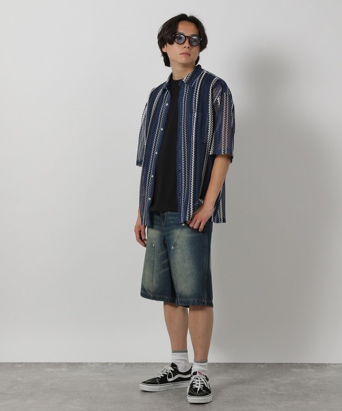 LAKOLE（ラコレ）の「ダブルニーデニムショーツ / 283523（デニムパンツ・メンズ・ブラック/ブルー・MEDIUM/LARGE）」の10枚目の写真