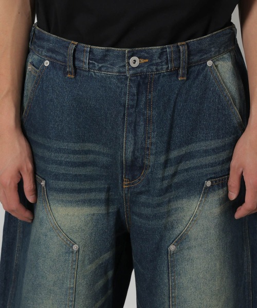 LAKOLE（ラコレ）の「ダブルニーデニムショーツ / 283523（デニムパンツ・メンズ・ブラック/ブルー・MEDIUM/LARGE）」の16枚目の写真