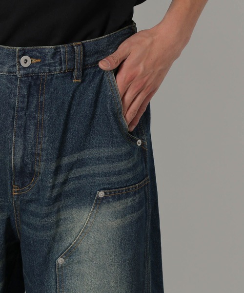 LAKOLE（ラコレ）の「ダブルニーデニムショーツ / 283523（デニムパンツ・メンズ・ブラック/ブルー・MEDIUM/LARGE）」の17枚目の写真