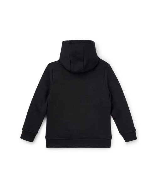 BOSS コットンテリー フーディ コントラストロゴ BOSS - コットンブレンド ジップアップフーディ ロゴパッチ