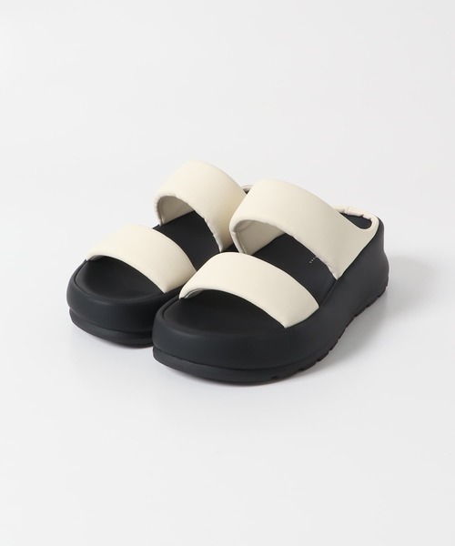 MOHI（モヒ）の「MOHI　ダブルストラップサンダル（サンダル・レディース・ブラック/オフホワイト・37/38）」の6枚目の写真