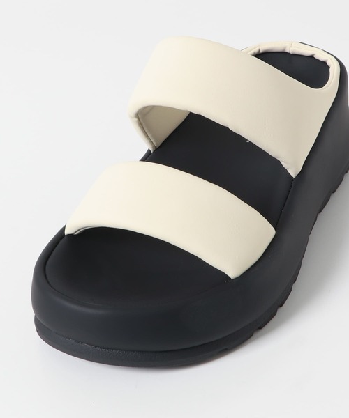 MOHI（モヒ）の「MOHI　ダブルストラップサンダル（サンダル・レディース・ブラック/オフホワイト・37/38）」の11枚目の写真