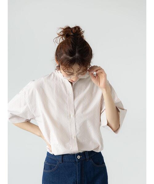 Lugnoncure(ルノンキュール)の「【イージーケア】バンドカラーオーバーシャツ(シャツ/ブラウス・レディース・オフホワイト/ネイビー/ベージュ/ブラック・F)」の21枚目の写真