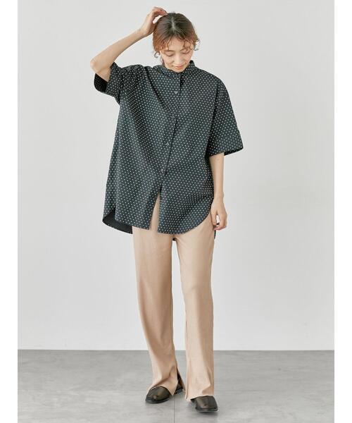 Lugnoncure(ルノンキュール)の「【イージーケア】バンドカラーオーバーシャツ(シャツ/ブラウス・レディース・オフホワイト/ネイビー/ベージュ/ブラック・F)」の20枚目の写真