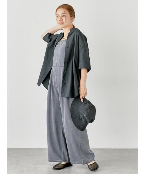 Lugnoncure(ルノンキュール)の「【イージーケア】バンドカラーオーバーシャツ(シャツ/ブラウス・レディース・オフホワイト/ネイビー/ベージュ/ブラック・F)」の16枚目の写真