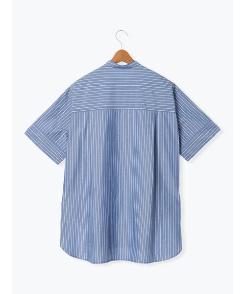 Lugnoncure(ルノンキュール)の「【イージーケア】バンドカラーオーバーシャツ(シャツ/ブラウス・レディース・オフホワイト/ネイビー/ベージュ/ブラック・F)」の10枚目の写真