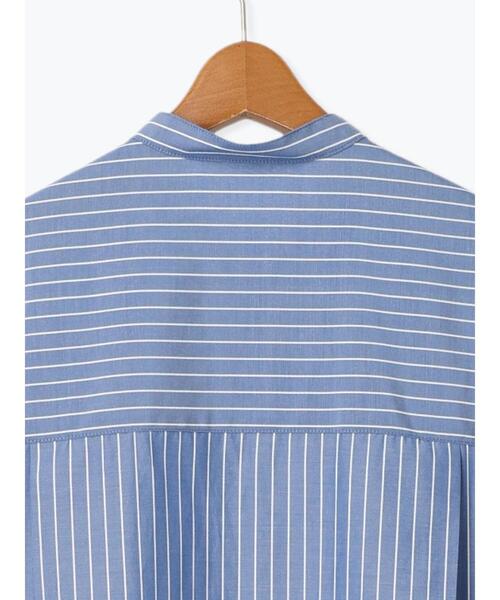 Lugnoncure(ルノンキュール)の「【イージーケア】バンドカラーオーバーシャツ(シャツ/ブラウス・レディース・オフホワイト/ネイビー/ベージュ/ブラック・F)」の6枚目の写真