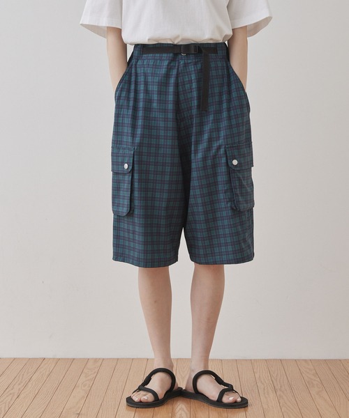 REFLEM ハーネスカーゴパンツ 紫 チェック REFLEM ハーネスカーゴパンツ 紫 チェック