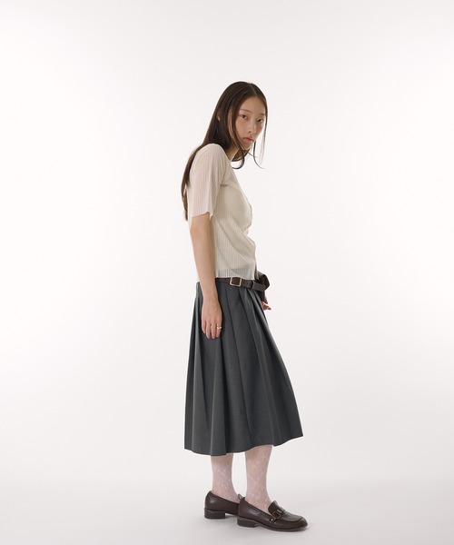 MUHET（ミュエータ）の「sheer jersey cardigan / シアーカットカーディガン（Tシャツ/カットソー・レディース・ブラック/オフホワイト/グレー・FREE）」の11枚目の写真