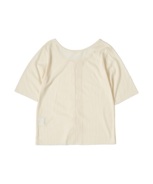 MUHET（ミュエータ）の「sheer jersey cardigan / シアーカットカーディガン（Tシャツ/カットソー・レディース・ブラック/オフホワイト/グレー・FREE）」の5枚目の写真