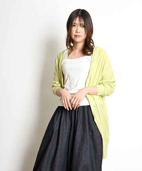 MARAI(マーライ)の「UVカット 長袖ロングカーディガン(カーディガン/ボレロ・レディース・ブラック/ライム/ライトグレー/ブルーグレー・FREE)」の4枚目の写真