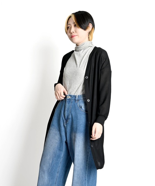 MARAI(マーライ)の「UVカット 長袖ロングカーディガン(カーディガン/ボレロ・レディース・ブラック/ライム/ライトグレー/ブルーグレー・FREE)」の5枚目の写真