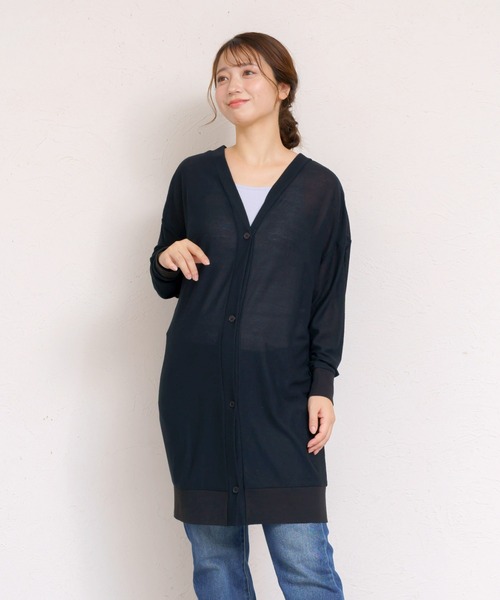 MARAI(マーライ)の「UVカット 長袖ロングカーディガン(カーディガン/ボレロ・レディース・ブラック/ライム/ライトグレー/ブルーグレー・FREE)」の6枚目の写真