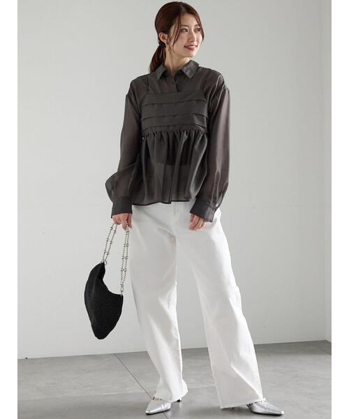 Te chichi(テチチ)の「【松井愛莉着用】カーブDenimパンツ《2025summer catalog item》(その他パンツ・レディース・サックスブルー/オフホワイト/ネイビー・M/S)」の16枚目の写真
