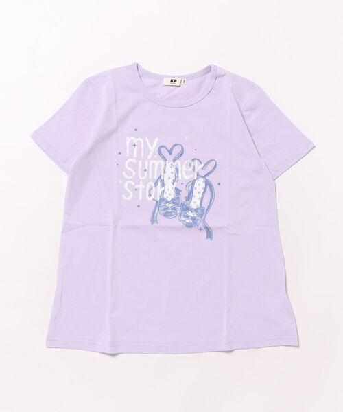 KP(ケーピー)の「サンダル プリント半袖Tシャツ(Tシャツ/カットソー・キッズ・ベビーピンク/ブラック/パープル・90cm/100cm/110cm/120cm/130cm/140cm/150cm/160cm)」の2枚目の写真
