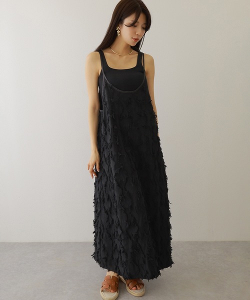 Lace Ladies(レースレディース)の「フリンジ デザイン マキシ丈 キャミソール ワンピース(ワンピース・レディース・アイボリー/ブラック/ホワイト・FREE)」の18枚目の写真