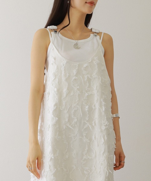 Lace Ladies(レースレディース)の「フリンジ デザイン マキシ丈 キャミソール ワンピース(ワンピース・レディース・アイボリー/ブラック/ホワイト・FREE)」の11枚目の写真