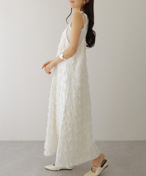 Lace Ladies(レースレディース)の「フリンジ デザイン マキシ丈 キャミソール ワンピース(ワンピース・レディース・アイボリー/ブラック/ホワイト・FREE)」の12枚目の写真