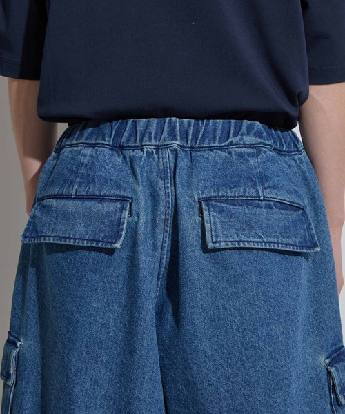 SLICK/スリック】12.5oz Denim Cargo Shorts / 12.5オンスデニムカーゴ