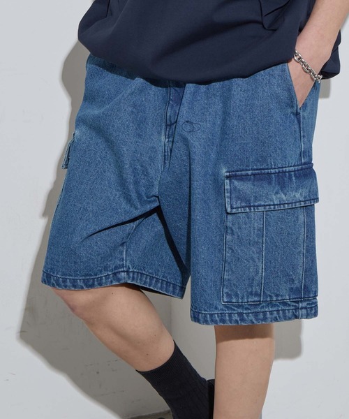 SLICK(スリック)の「【SLICK/スリック】12.5oz Denim Cargo Shorts / 12.5オンスデニムカーゴショーツ/ ストーンバイオ加工 / ショートパンツ(デニムパンツ・メンズ・ブラック/インディゴブルー・1/2/3)」の11枚目の写真