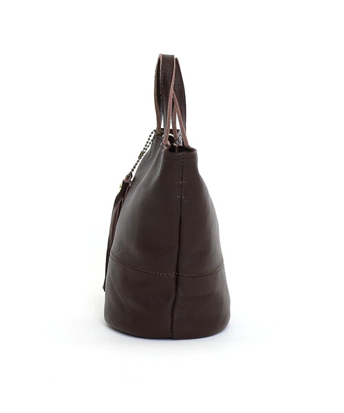 COOCO(クーコ)の「【牛革】シュリンクレザーバケツ型ミニ2WAYトートバッグ(トートバッグ・レディース・オフホワイト/ブラック/レッド系/ダークブラウン・FREE)」の22枚目の写真