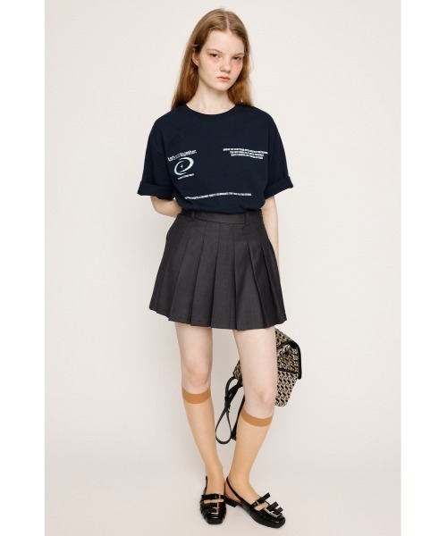 SLY（スライ）の「FRONT LOGO C/N TOPS フロント ロゴ クルーネック トップス（Tシャツ/カットソー・レディース・杢グレー/ホワイト/レッド/ネイビー・FREE）」の13枚目の写真