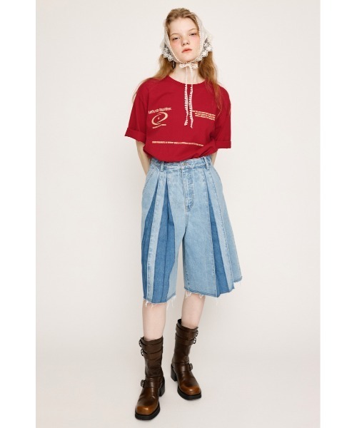 SLY（スライ）の「FRONT LOGO C/N TOPS フロント ロゴ クルーネック トップス（Tシャツ/カットソー・レディース・杢グレー/ホワイト/レッド/ネイビー・FREE）」の18枚目の写真