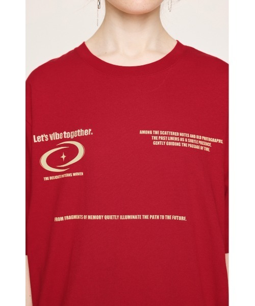 SLY（スライ）の「FRONT LOGO C/N TOPS フロント ロゴ クルーネック トップス（Tシャツ/カットソー・レディース・杢グレー/ホワイト/レッド/ネイビー・FREE）」の22枚目の写真