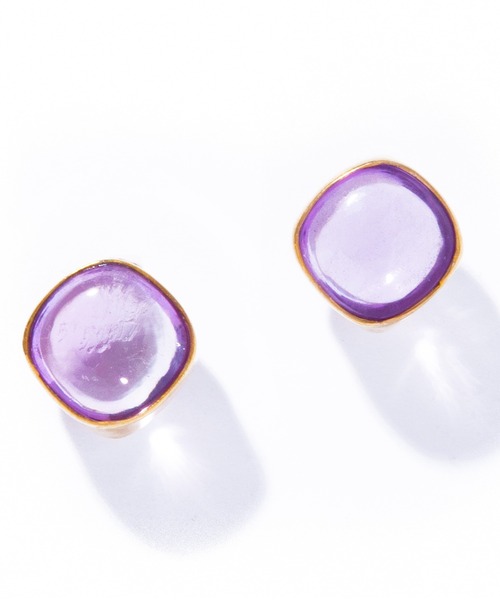 les bonbon（ルボンボン）の「【les bonbon】aura square pierce/オーラ スクエア ピアス（ピアス（両耳用）・レディース・グリーン/イエロー/パープル系・FREE）」の3枚目の写真