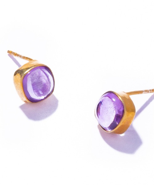 les bonbon（ルボンボン）の「【les bonbon】aura square pierce/オーラ スクエア ピアス（ピアス（両耳用）・レディース・グリーン/イエロー/パープル系・FREE）」の5枚目の写真