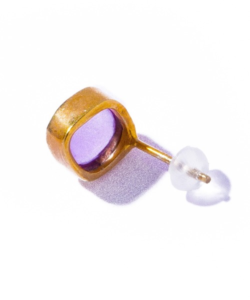 les bonbon（ルボンボン）の「【les bonbon】aura square pierce/オーラ スクエア ピアス（ピアス（両耳用）・レディース・グリーン/イエロー/パープル系・FREE）」の9枚目の写真