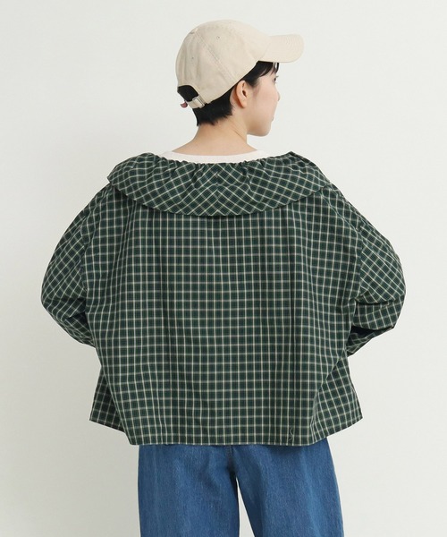 CHILD WOMAN(チャイルドウーマン)の「☆60sミニチェック フリルブラウス(シャツ/ブラウス・レディース・グリーン/ブラウン・FREE)」の15枚目の写真