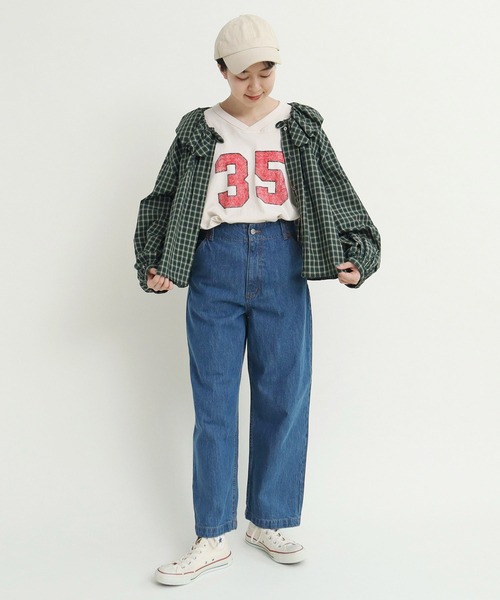 CHILD WOMAN(チャイルドウーマン)の「☆60sミニチェック フリルブラウス(シャツ/ブラウス・レディース・グリーン/ブラウン・FREE)」の17枚目の写真