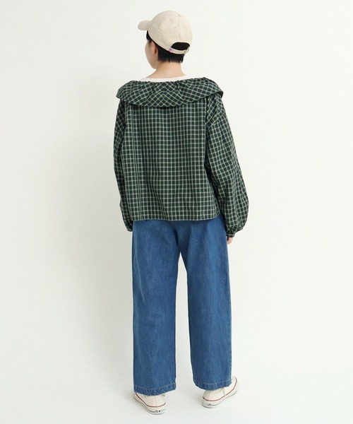 CHILD WOMAN(チャイルドウーマン)の「☆60sミニチェック フリルブラウス(シャツ/ブラウス・レディース・グリーン/ブラウン・FREE)」の19枚目の写真