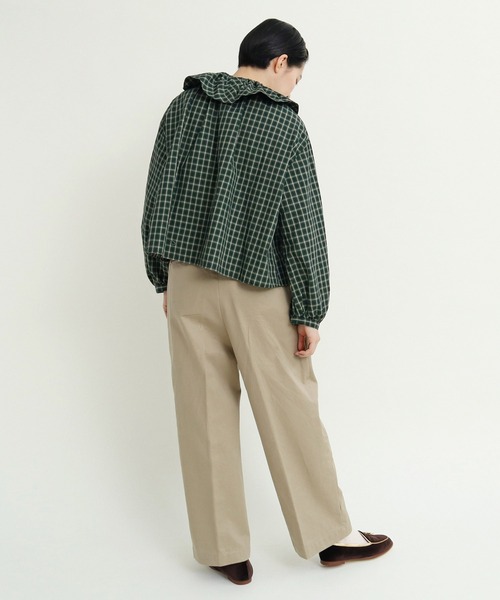 CHILD WOMAN(チャイルドウーマン)の「☆60sミニチェック フリルブラウス(シャツ/ブラウス・レディース・グリーン/ブラウン・FREE)」の12枚目の写真