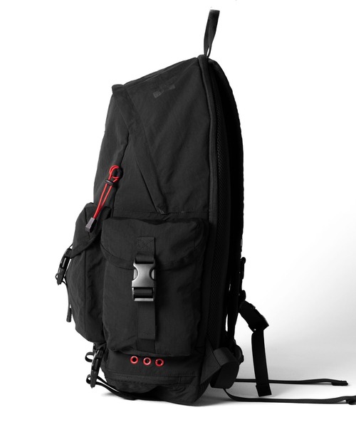 Reebok（リーボック）の「【EC別注】Reebok リーボック 大容量 A4 PC収納 多ポケット ナイロン バックパック リュックサック 約20L（バックパック/リュック・メンズ・ブラック×レッド/ブラック・FREE）」の7枚目の写真