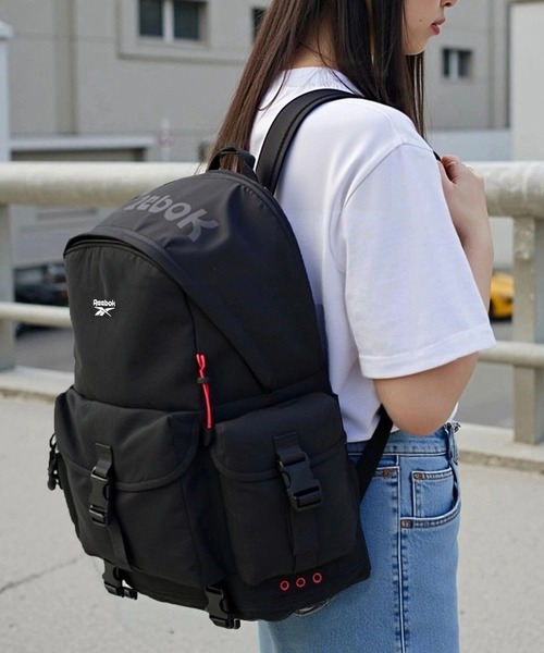 Reebok(リーボック)の「【EC別注】Reebok リーボック リュックサック 大容量 約20L A4 PC収納 多ポケット ナイロン バックパック(バックパック/リュック・メンズ・ブラック×レッド/ブラック・FREE)」の12枚目の写真