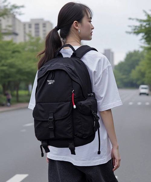 Reebok(リーボック)の「【EC別注】Reebok リーボック リュックサック 大容量 約20L A4 PC収納 多ポケット ナイロン バックパック(バックパック/リュック・メンズ・ブラック×レッド/ブラック・FREE)」の10枚目の写真