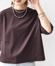 ワンポイント 刺繍 スムース ワイド TEE