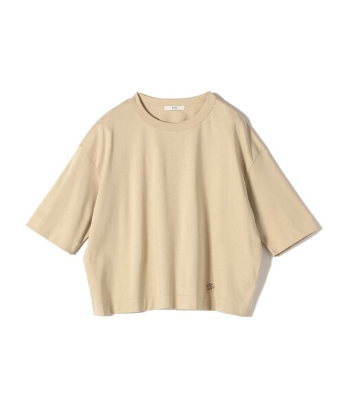 SHIPS(シップス)の「ワンポイント 刺繍 スムース ワイド TEE(Tシャツ/カットソー・レディース・ホワイト/ブラウン/ベージュ・ONE SIZE)」の21枚目の写真