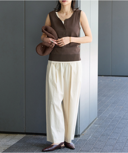 セール】ウォッシャブル2WAYノースリーブプルオーバー（ニット