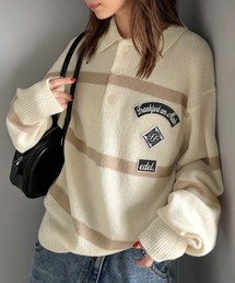 Java（ジャバ）の「《JaVaジャバコラボ》魅せる、トラッド感。ワッペンデザインラガーポロニット（長袖）（ニット/セーター）」