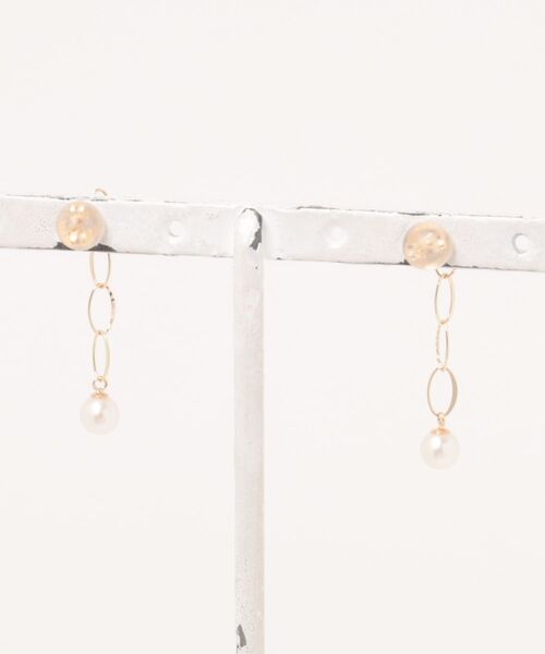 K18・K10 タンスイパール オーバルシャイン スイングピアス( YG