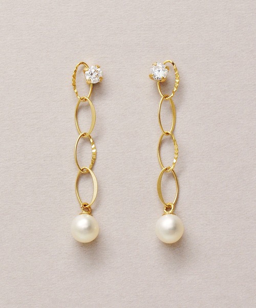 ★【ジュエリーマキ】K18 トルマリン オーバル スイング ピアス ☆【ジュエリーマキ】K18 トルマリン オーバル スイング ピアス