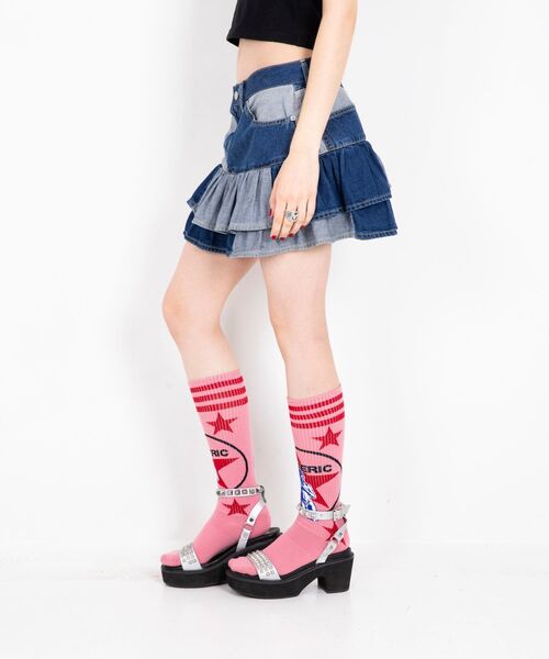 極美品✨ヒステリックグラマー スカート アシンメトリー 変形 いちご柄 黒 ヒステリックグラマー アシンメトリースカート 個性的 カラフル