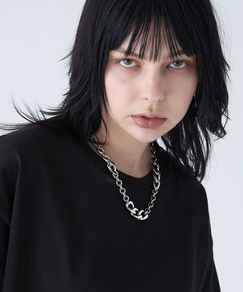 VELNUS(ベルナス)の「【VELNUS】Surgical stainless steel combination short chain necklace/サージカルステンレスコンビショートチェーンネックレス(ネックレス・メンズ・シルバー/シルバー系1・FREE)」の3枚目の写真