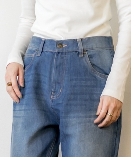 RCD（アールシーディー）の「【高身長･大きいサイズ対応/6サイズ展開】サルエルデニムパンツ（デニムパンツ・レディース・ネイビー/ホワイト/ブルー/ワンウォッシュ・S/M/L/LL/3L/4L）」の10枚目の写真